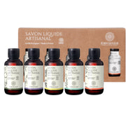 Set of 5 Liquid Soaps - Pure Olive, Lavender, Citrus, Argan & Orange Tree Blossom, Almond 5x100ml - TRIVESA SRL